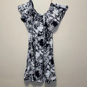 URBANOLOGY Floral Black and White Women's Off-Shoulder Dress $45 NWOT